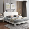 Modern Background Double Bed Double Bed 3d model