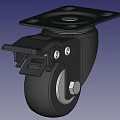 Metal Swivel Caster Wheel With Rubber Tire And Mounting Plate
