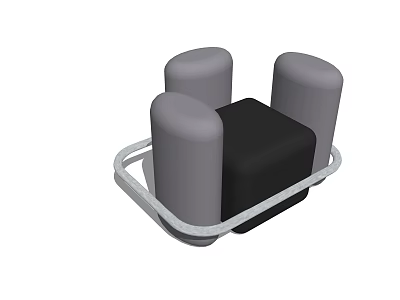 Modern single chair simple seat 3d model