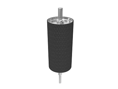 Cylindrical Black Industrial Equipment With Mesh Surface And Metal Shafts 3d model