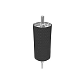 Cylindrical Black Industrial Equipment With Mesh Surface And Metal Shafts