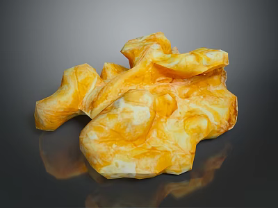Golden Fluffy Scrambled Eggs With Soft Texture And Appetizing Appearance 3d model