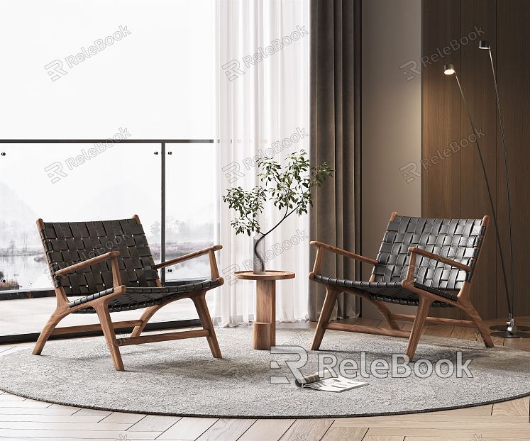 Modern leisure table and chair combination single chair combination model