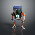 Blue Dome Game Movie Character Robot With Transparent Middle Screen R4 And Claw Feet