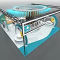 Sulwhasoo Ginseng Exhibition Booth With Blue White Design Circular Top And Curved Decorations