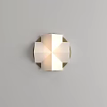 Modern Geometric Wall Sconce With White Shade And Gold Metal Base Design