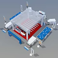 Car Exhibition Booth Design With Trucks Display Stands And Exhibition Stands