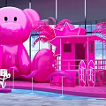 Pink Summer Photo Spot With Giant Teddy Bear Palm Trees And Flamingos