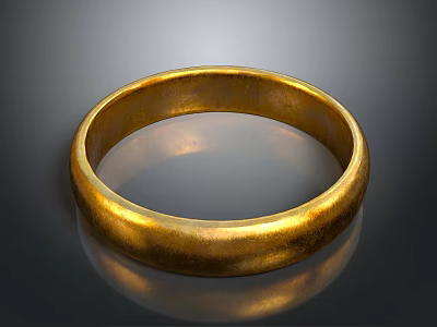 Gold Fashion Ring Accessory With Shiny Metallic Finish And Sleek Surface Design 3d model