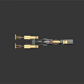Sci Fi Weapon Gun With Gold Black Modular Design And Magazine 3d model