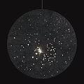 Black Round Floor Lamp With Starry Sky Design And Bright Stars