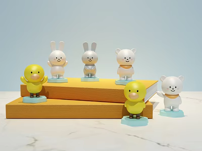 Modern Ornaments Rabbit Bear Duck Doll Toy Gift Ornaments Decoration 3d model