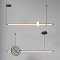 Modern Minimalist Pendant Lights with Sleek Linear Design and Circular Accent for Interior Decor