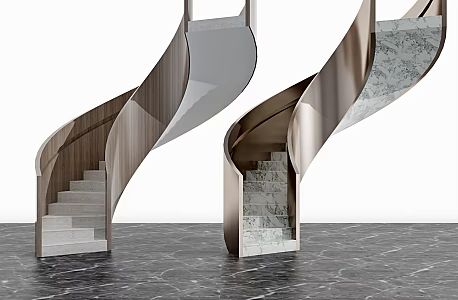 modern revolving staircase 3d model