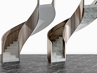 modern revolving staircase 3d model