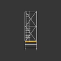 Modern White Metal Display Shelf With Ladder Design And Colored Platforms