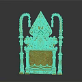 Traditional Wooden Decorative Home Living Accessory With Carved Lion Head And Green Pattern