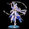 Game Anime Character With Silver White Hair Blue Eyes Star Moon Magic Staff Glowing Rings