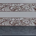 Elegant Dark Brown Hinged Door With Decorative Intricate Curly Carved Patterns 3d model