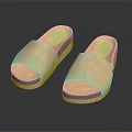 Casual Daily Wear Comfortable Leather Slippers With Thick Cork White Sole Shoes