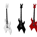 Stylish Electric Guitars White Black Red with Unique Body Design for Music Enthusiasts