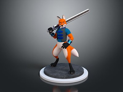 Modern game character fox warrior fox cartoon fox model