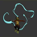Ninja Turtle Character With Blue Flowing Energy And Red Warrior Armor
