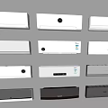 Various Wall Mounted Air Conditioner Fans In White And Gray Modern Designs