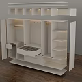Modern Wardrobe Interior With Hanging Area Drawers Shelves And LED Lights