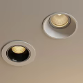 Modern Recessed Ceiling Lights With Round Frame And Warm Mesh Shade 3d model