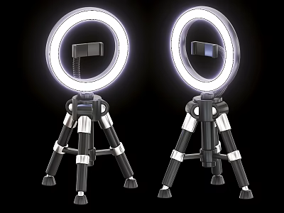 Office Electrical Appliances Illuminated Ring Lights With Tripod Stands For Workspace 3d model