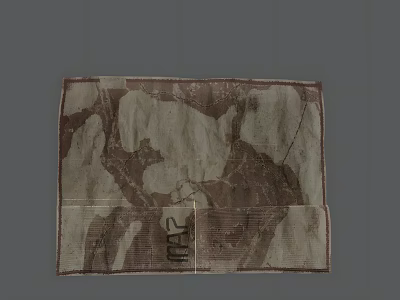 Marble Pattern Brown Beige Household Towel With SAO Lettering For Kitchen Use 3d model