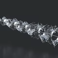 Unique Transparent Decorative Ornament Set with Spiral Ring Structures and Ice Crystal Texture