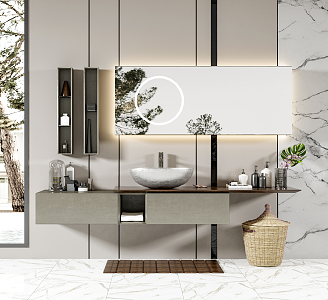 modern sink bathroom cabinet bathroom cabinet wash basin 3d model