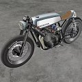 Honda Custom Motorcycle With Black Body Leather Seat And Retro Design Details