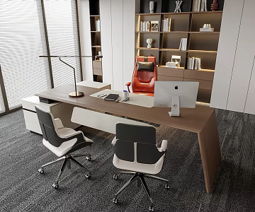 Modern Boss Office Desk and Chair Office Chair Class Desk and Chair Office 3d model