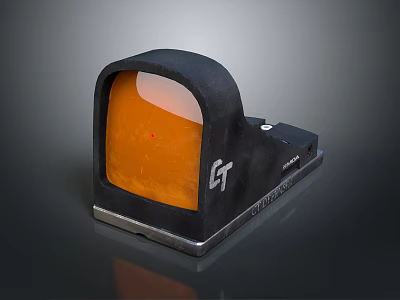 Black Optical Device With Orange Lens And GT Logo For Daily Use 3d model
