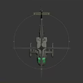 Military Style Helicopter with Green Tinted Windows Gray Body and Large Rotors on Dark Background