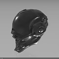 Sleek Futuristic Silver Metallic Helmet Featuring Modern Design and Tech Inspired Elements 3d model