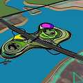 Waterfront Landscape Design with Green Islands Walking Paths and Colorful Zones
