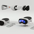 Advanced VR Headset And Controller Design With Carbon Fiber And Blue Lens Accessories