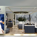 LIVE IN LIGHTHOUSE Store Interior Design With Display Cabinets Plants And Chandeliers