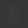 Metal Bridge Frame Structure Featuring Crossed Metal Bars And Support Legs
