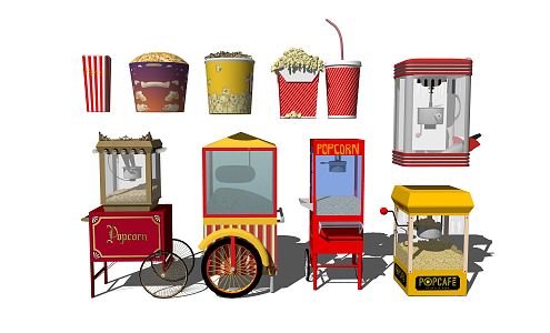 modern popcorn machine popcorn 3d model