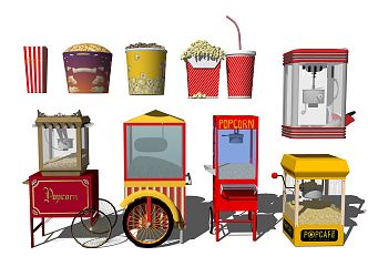 modern popcorn machine popcorn 3d model