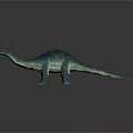 Realistic 3D Sauropod Dinosaur Model With Blue Green Skin And Long Neck