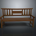 Wooden Outdoor Bench With Vertical Slat Backrest And Decorative Panel Design