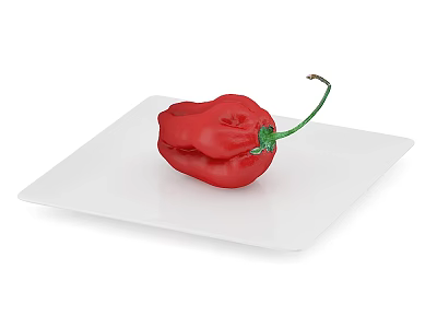 Food Vegetable Pepper Round Red Pepper Red Pepper 3d model