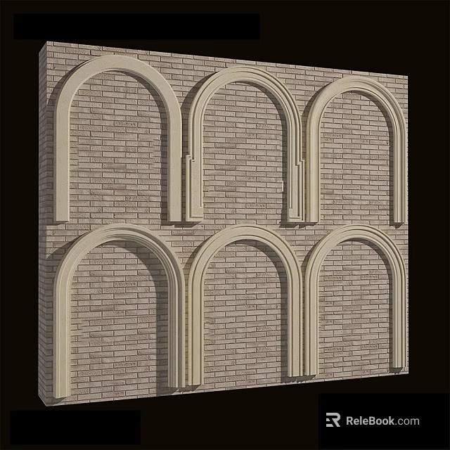 Traditional Door Arches On Brick Wall Architectural Design Elements 3d model 