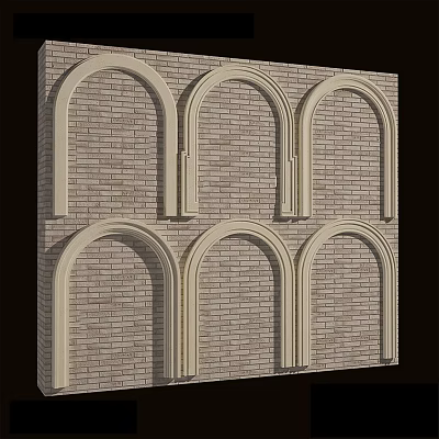 Traditional Door Arches On Brick Wall Architectural Design Elements 3d model